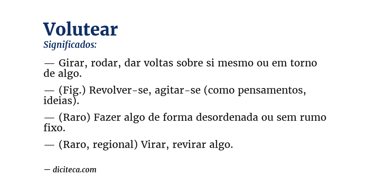 Significado de volutear