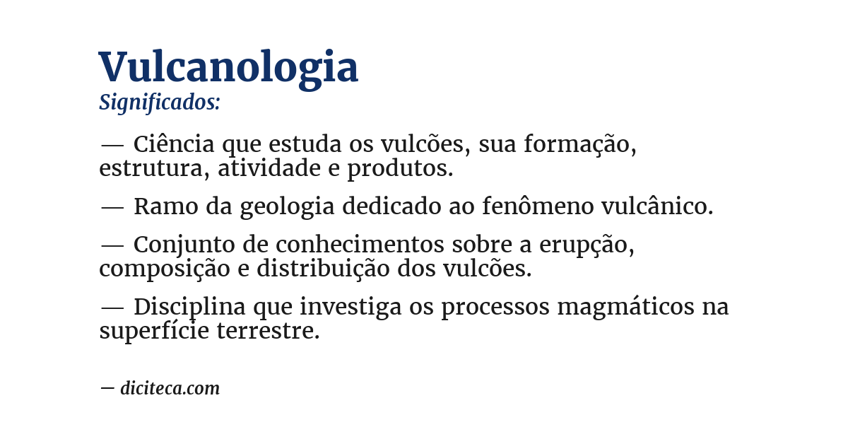 Significado de vulcanologia