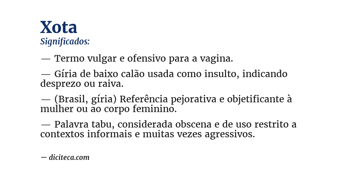 Significado de xota