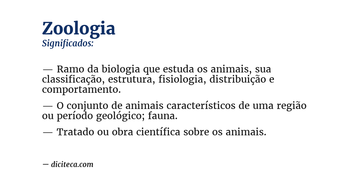 Significado de zoologia
