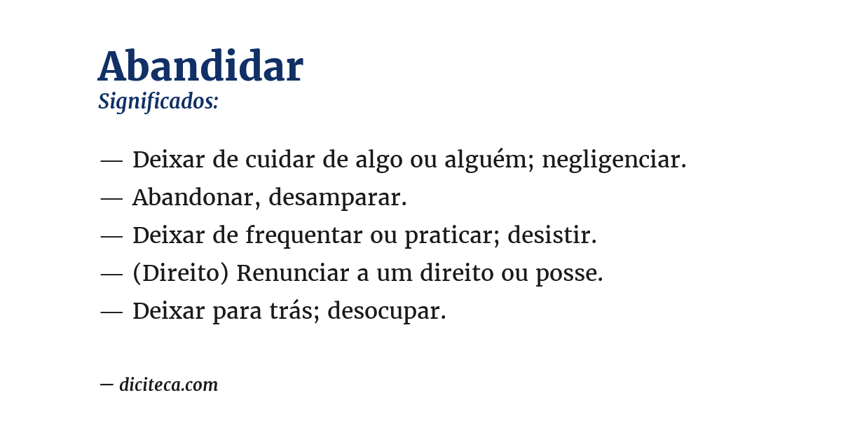 Significado de abandidar