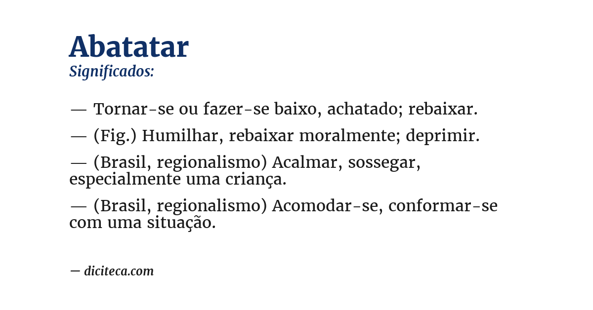 Significado de abatatar