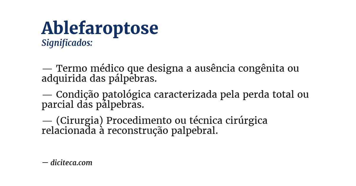 Significado de ablefaroptose