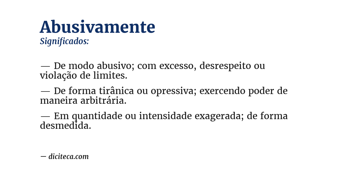 Significado de abusivamente