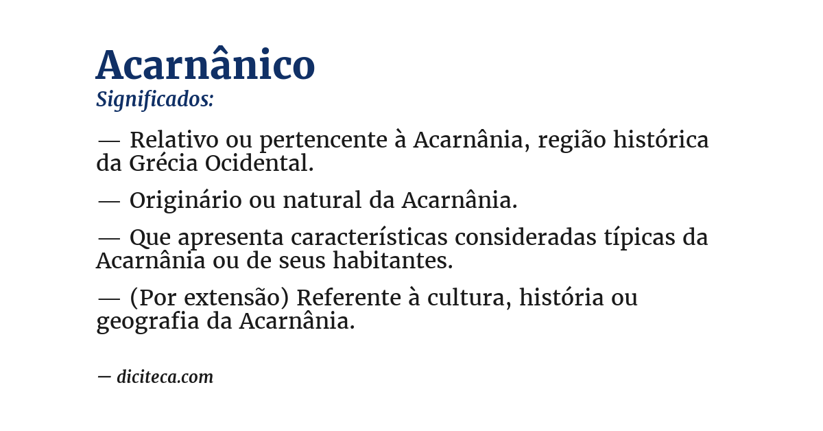 Significado de acarnânico