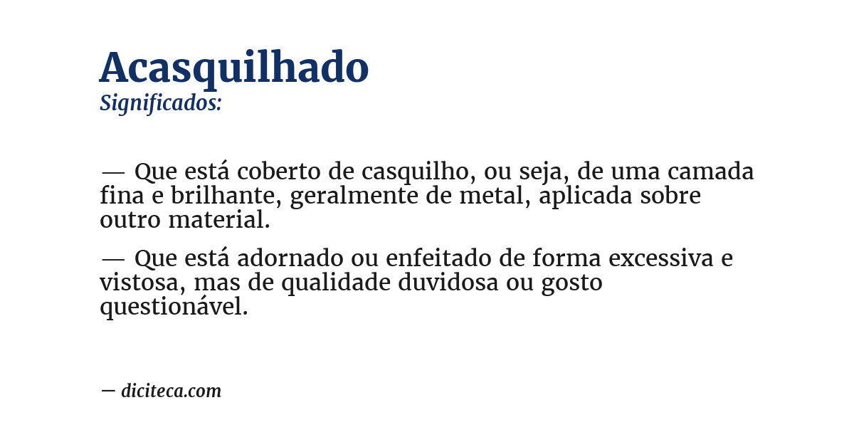 Significado de acasquilhado