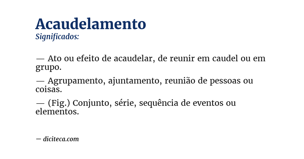 Significado de acaudelamento