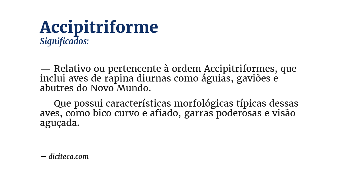 Significado de accipitriforme