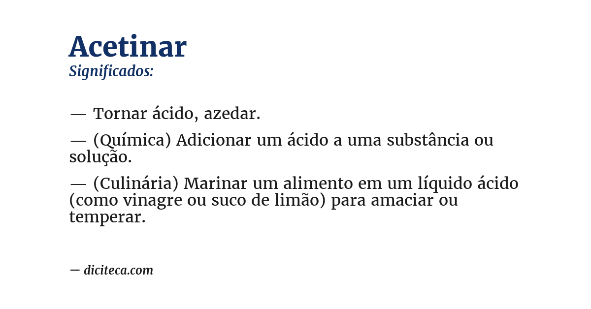 Significado de acetinar