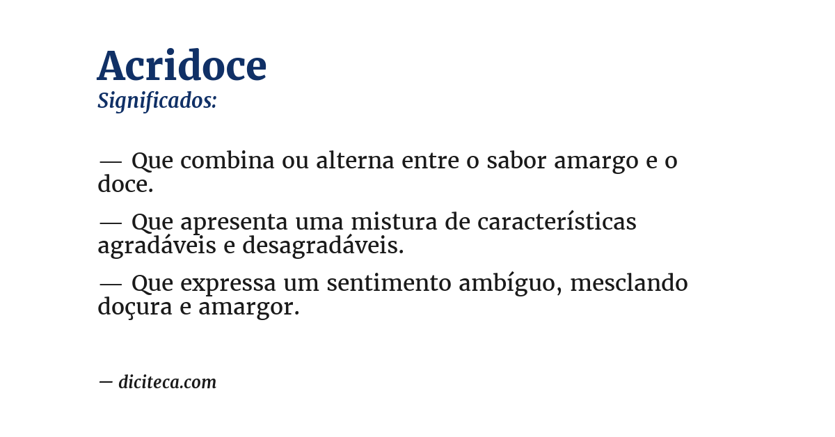 Significado de acridoce