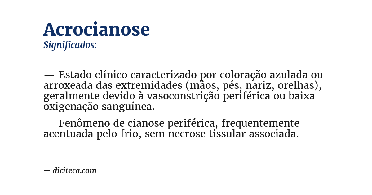 Significado de acrocianose