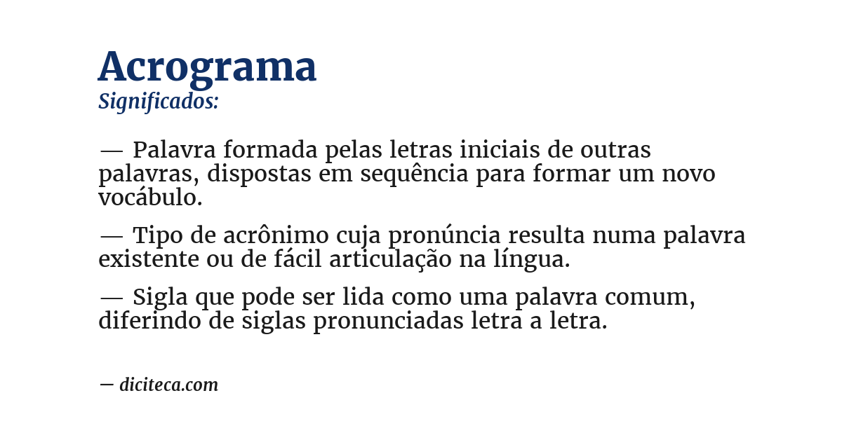 Significado de acrograma