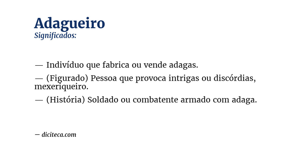 Significado de adagueiro