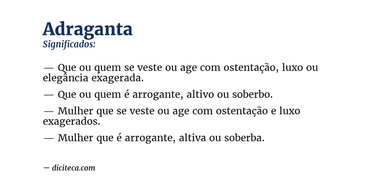 Significado de adraganta