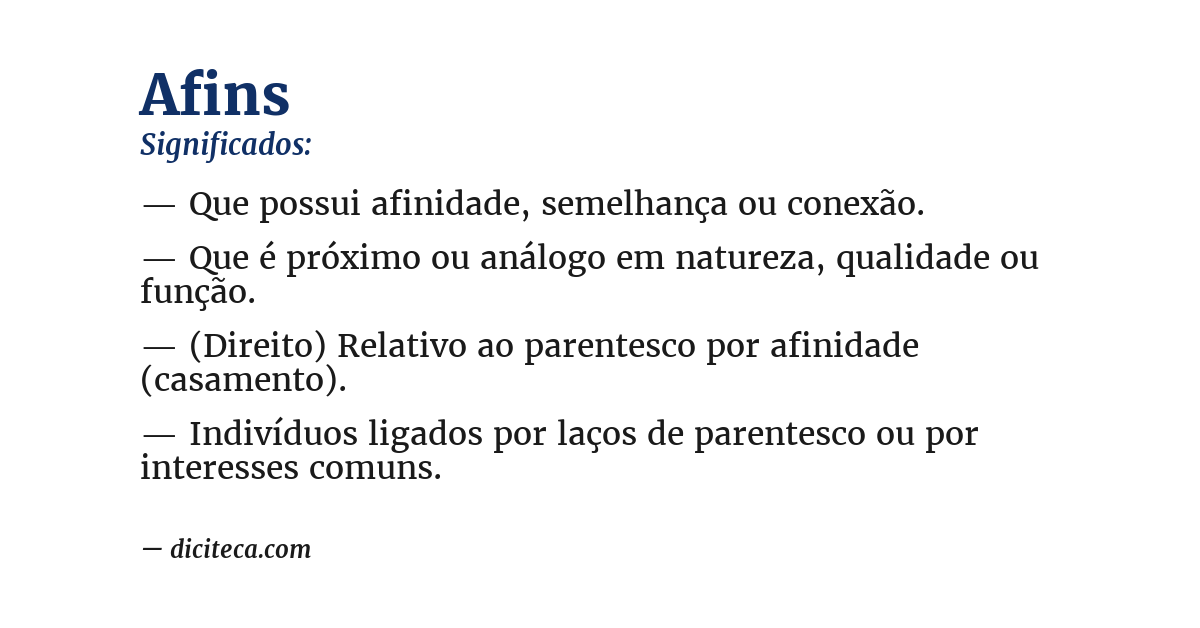 Significado de afins