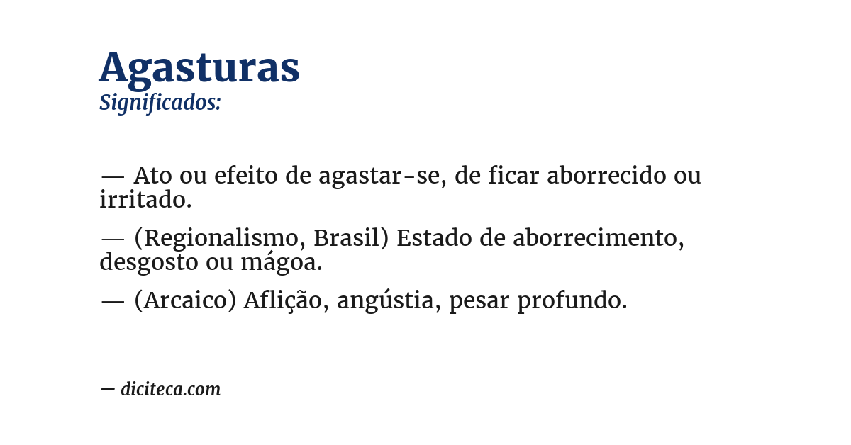 Significado de agasturas