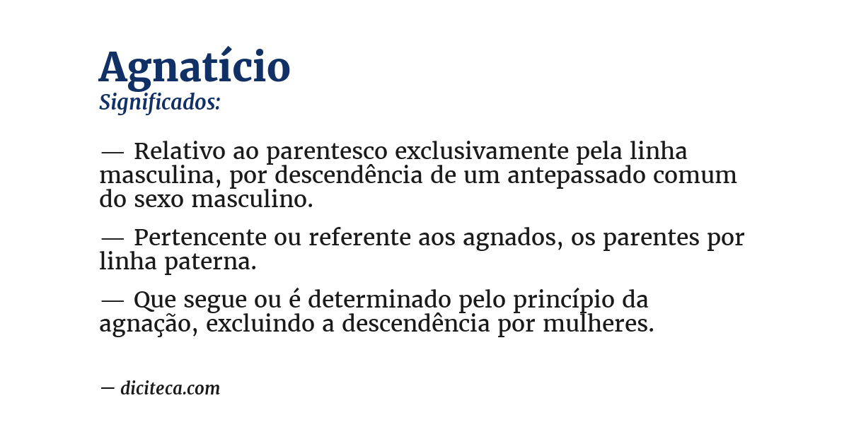 Significado de agnatício