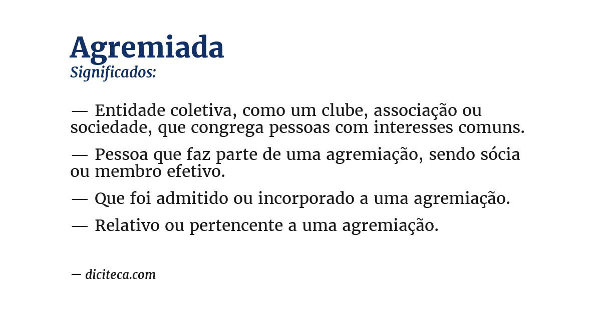Significado de agremiada