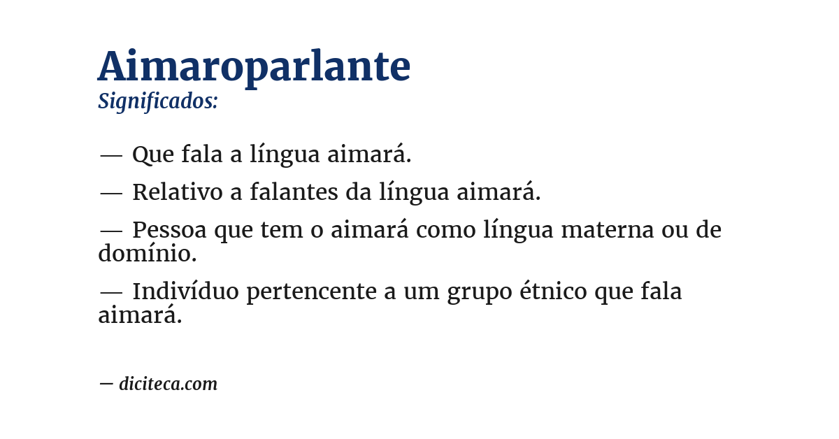 Significado de aimaroparlante