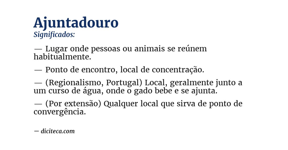 Significado de ajuntadouro