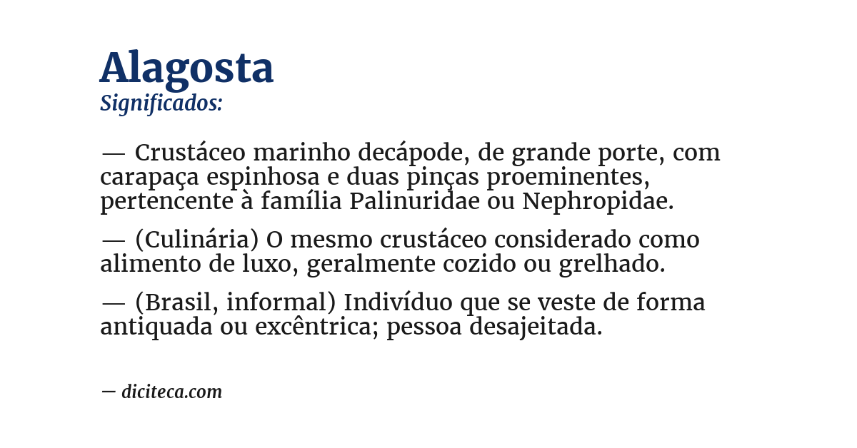 Significado de alagosta