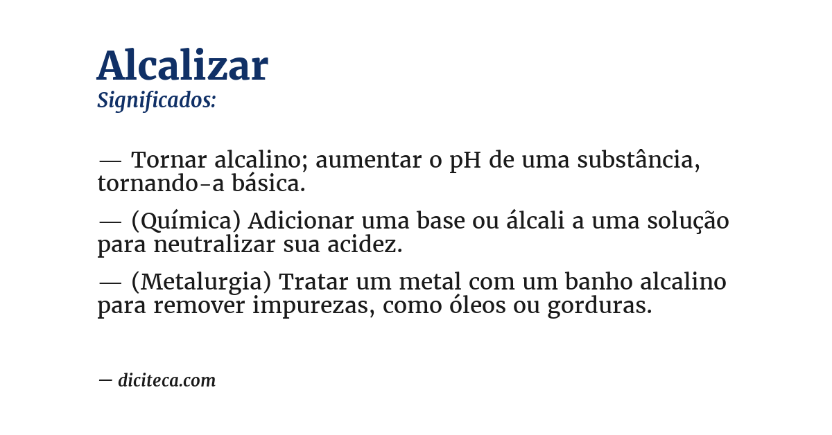 Significado de alcalizar