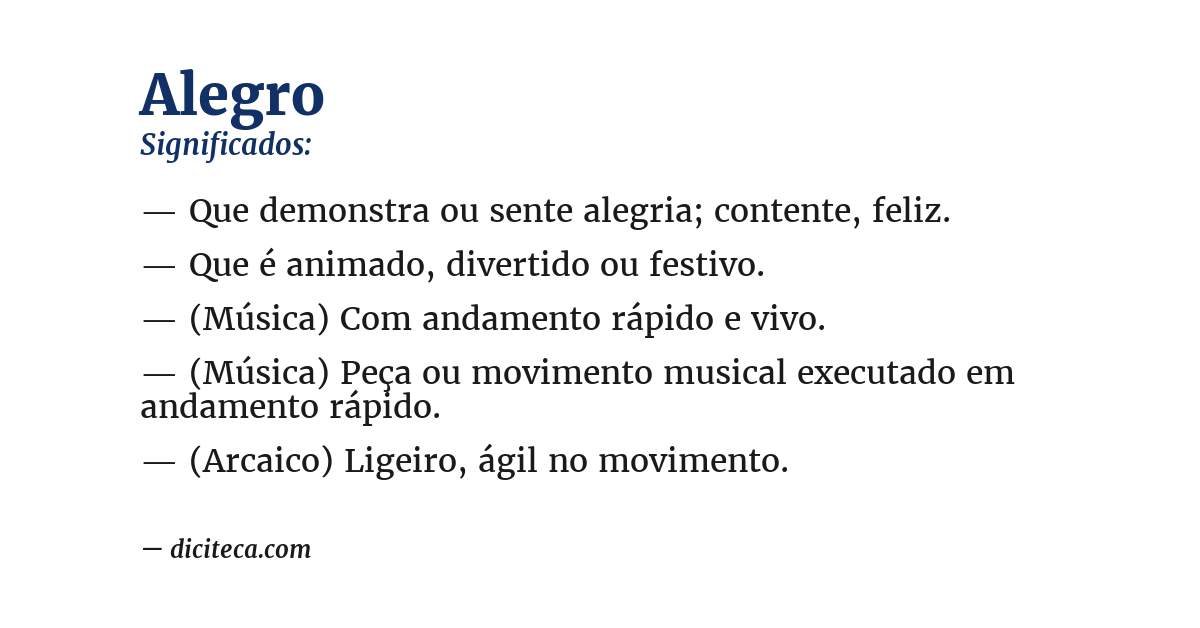 Significado de alegro