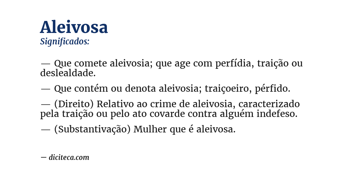 Significado de aleivosa