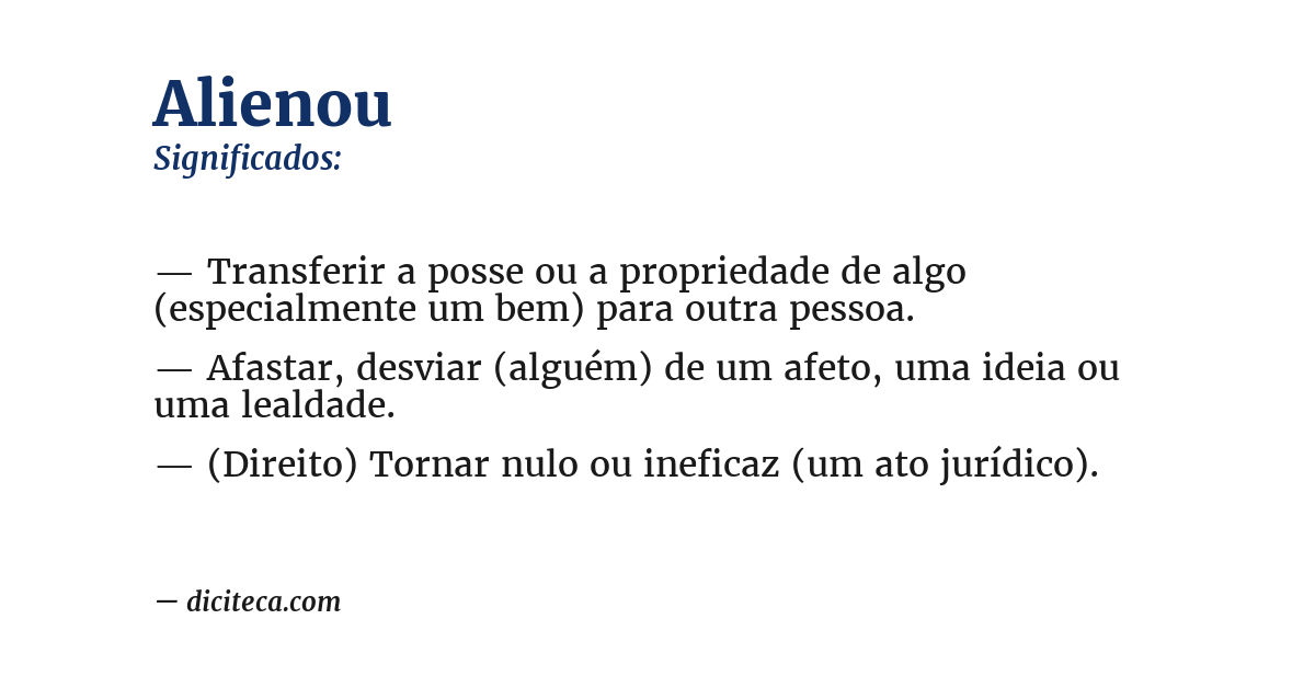 Significado de alienou