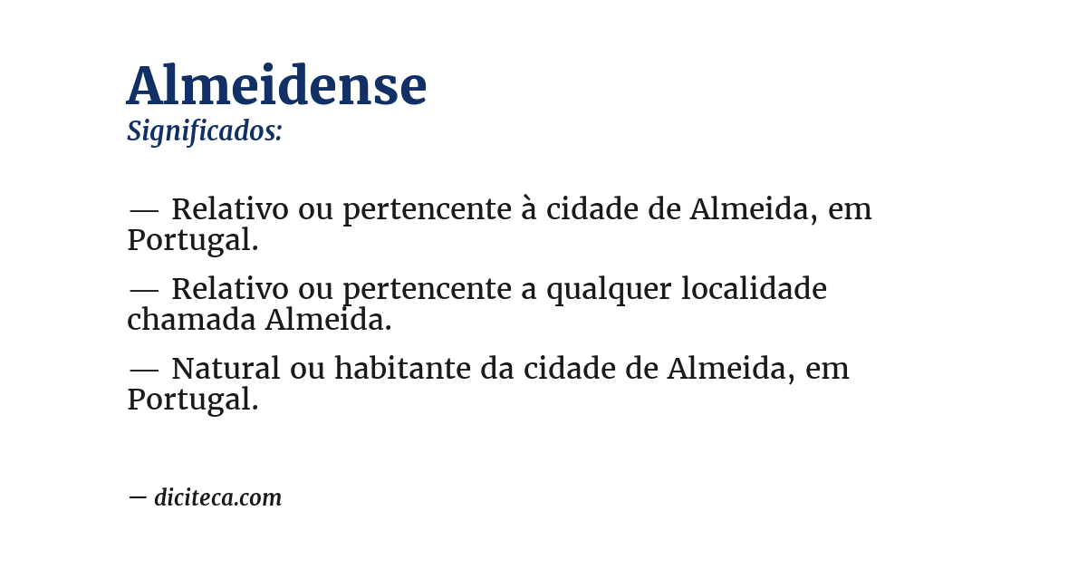 Significado de almeidense