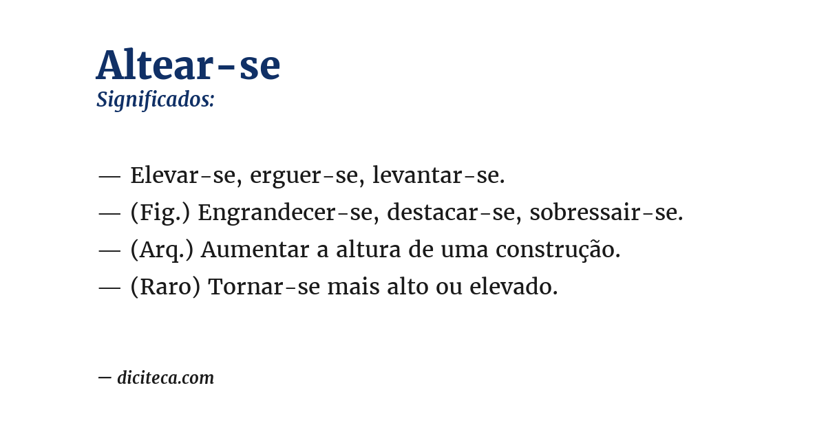 Significado de altear-se