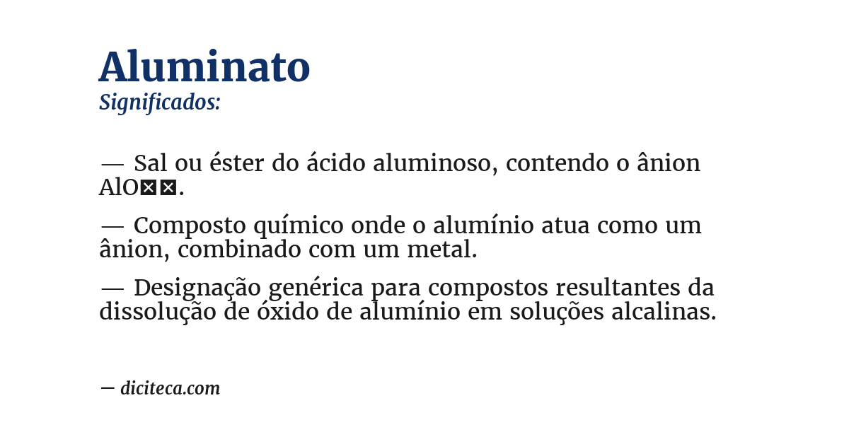 Significado de aluminato
