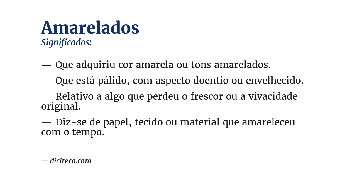 Significado de amarelados