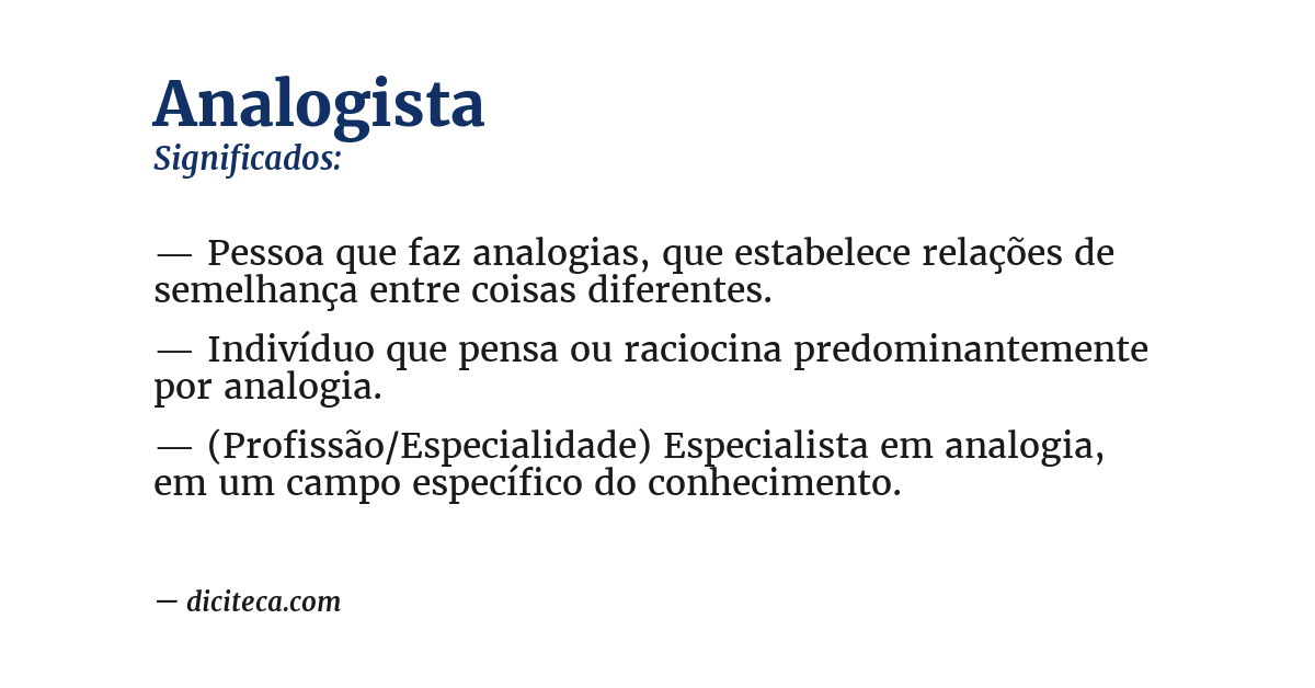 Significado de analogista