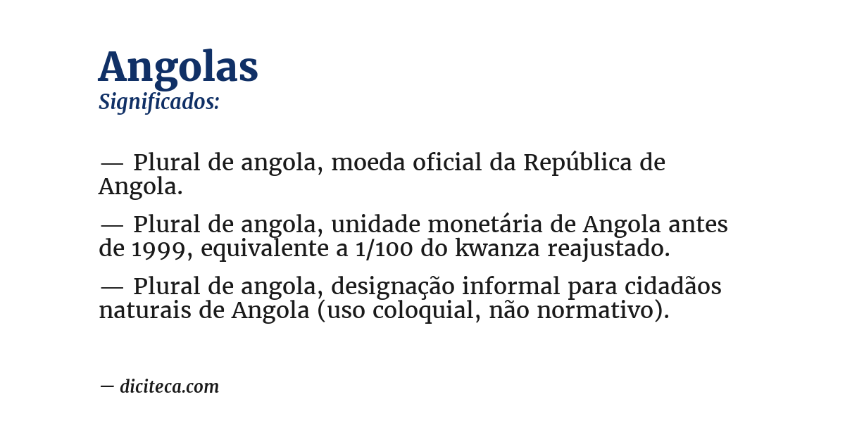 Significado de angolas