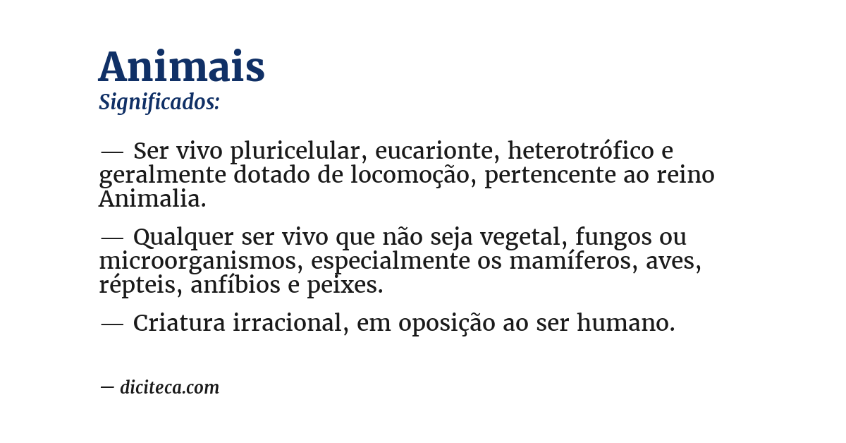 Significado de animais