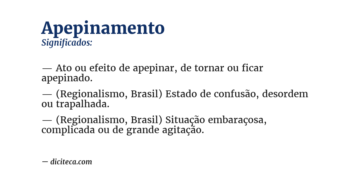 Significado de apepinamento