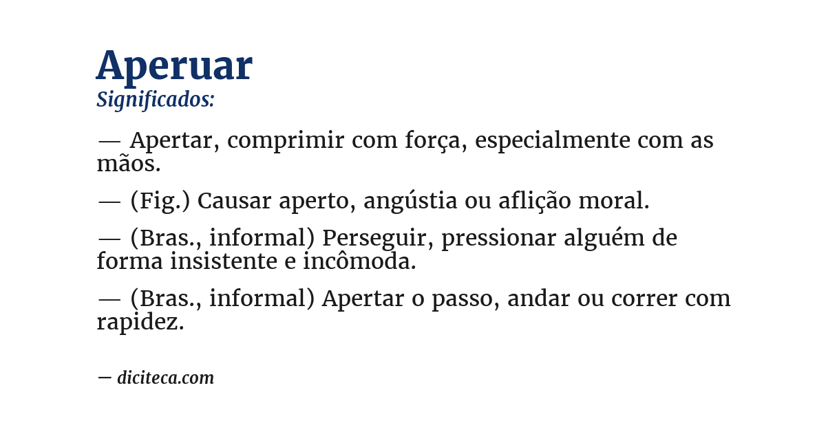 Significado de aperuar
