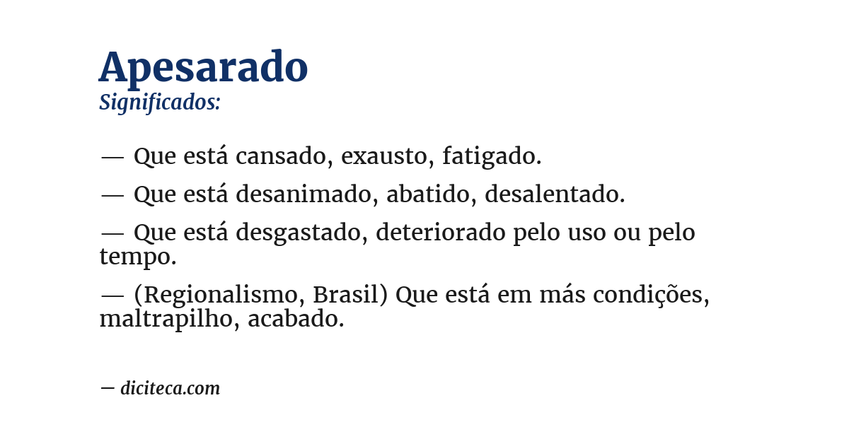 Significado de apesarado
