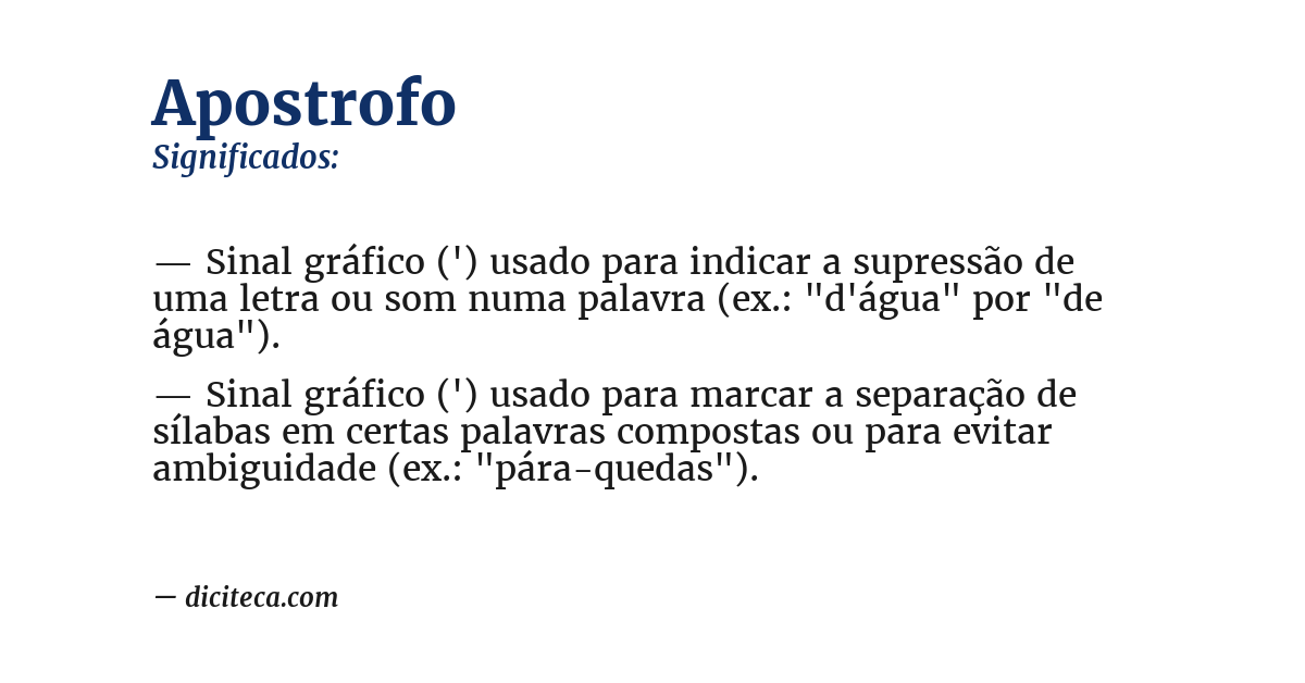 Significado de apostrofo