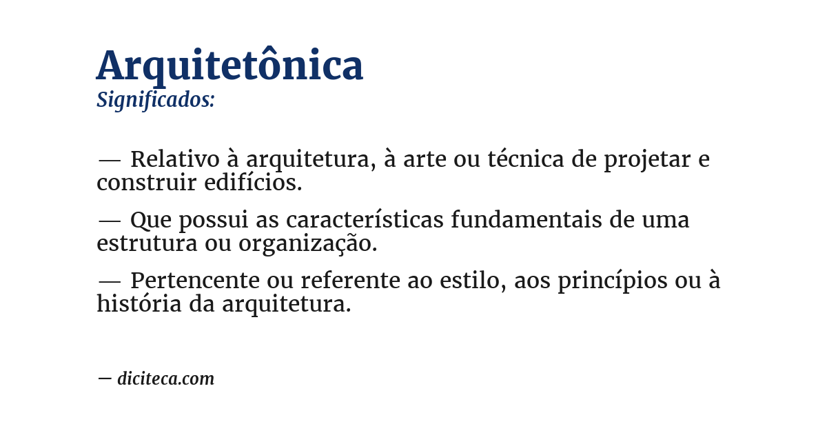 Significado de arquitetônica