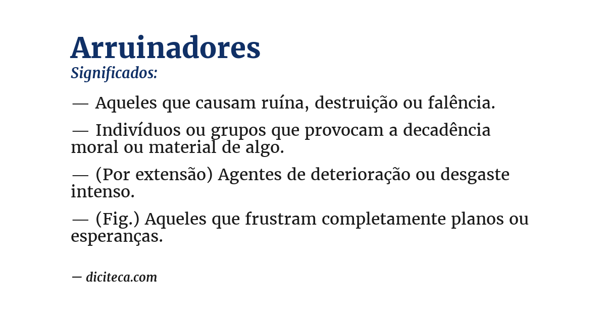 Significado de arruinadores