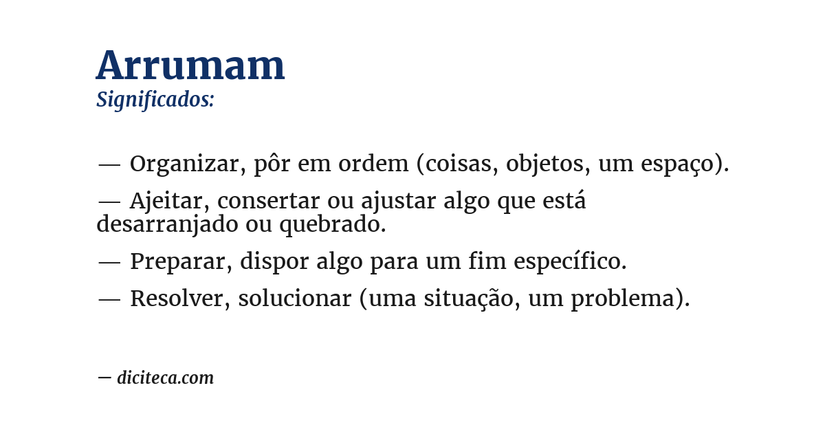 Significado de arrumam