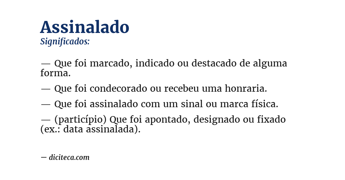 Significado de assinalado