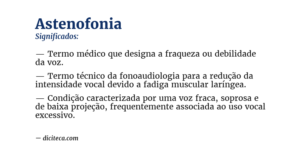 Significado de astenofonia
