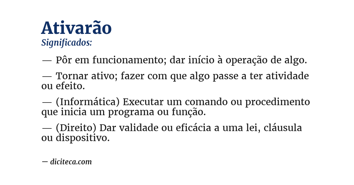 Significado de ativarão