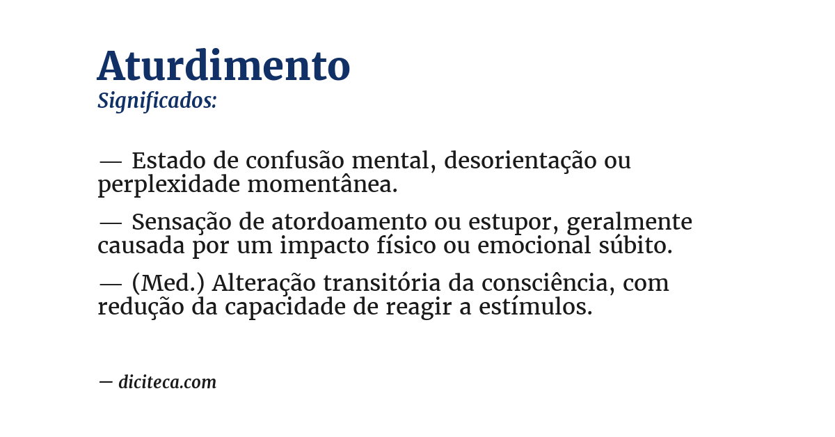 Significado de aturdimento