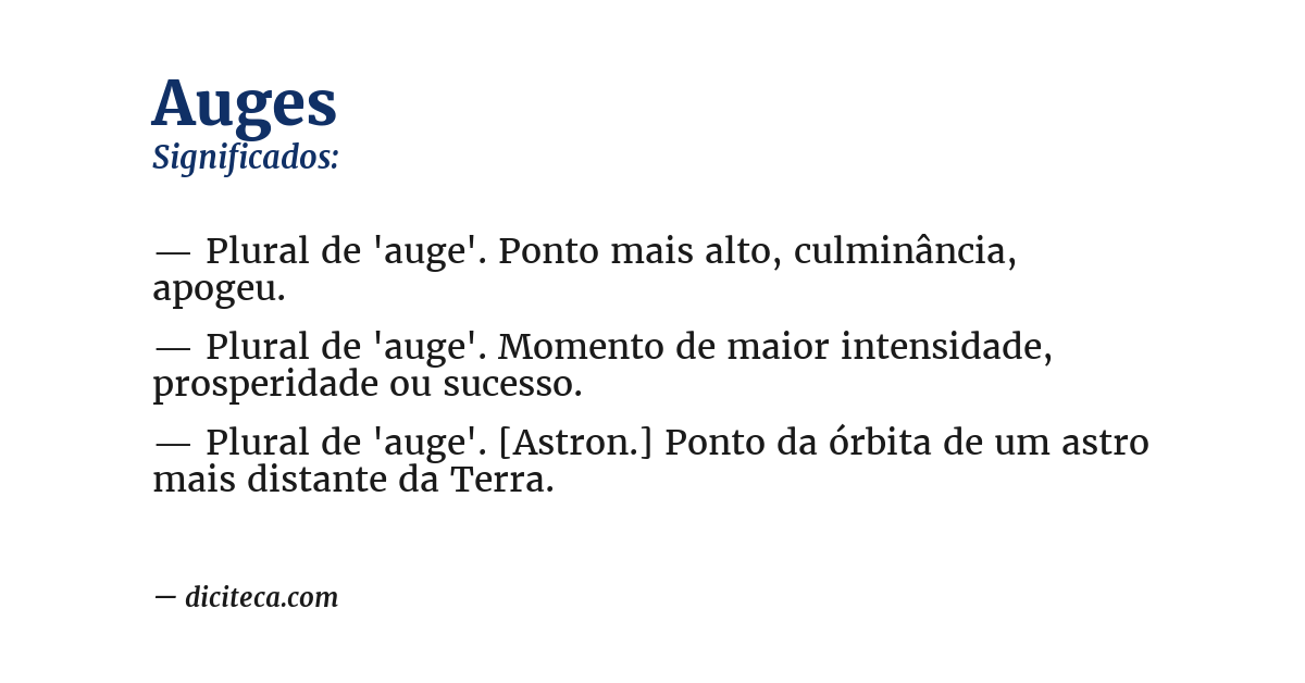 Significado de auges