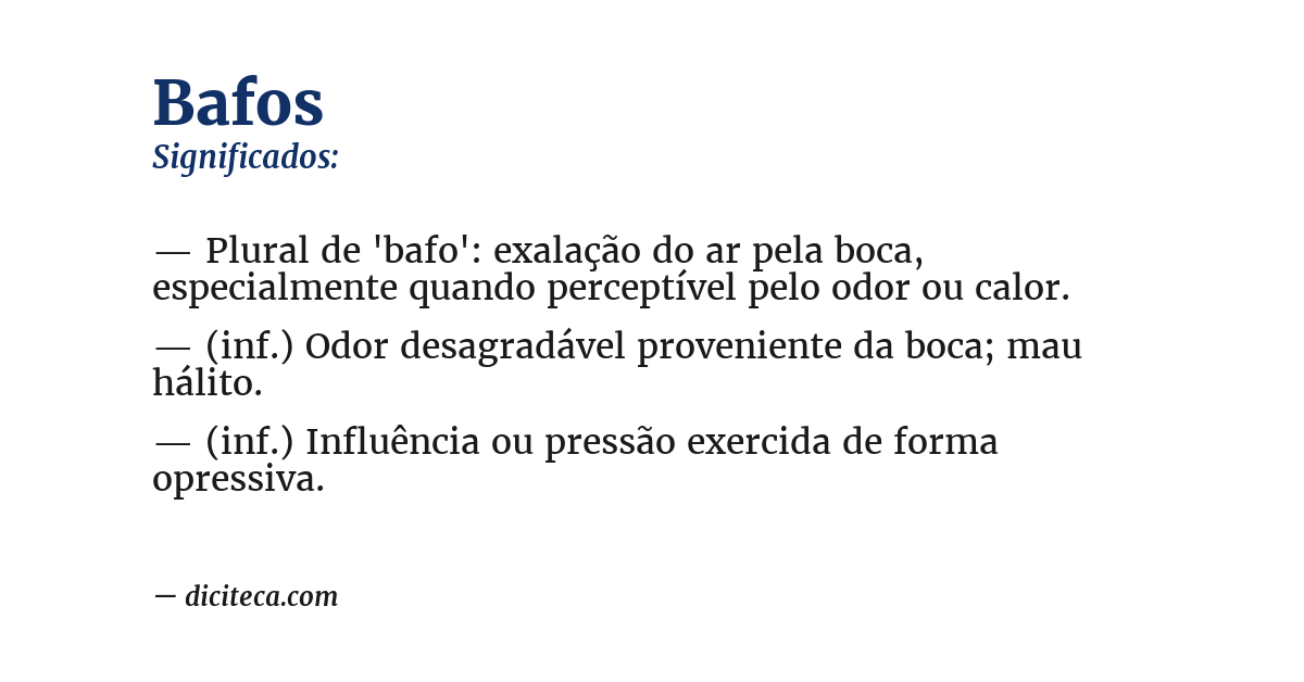 Significado de bafos