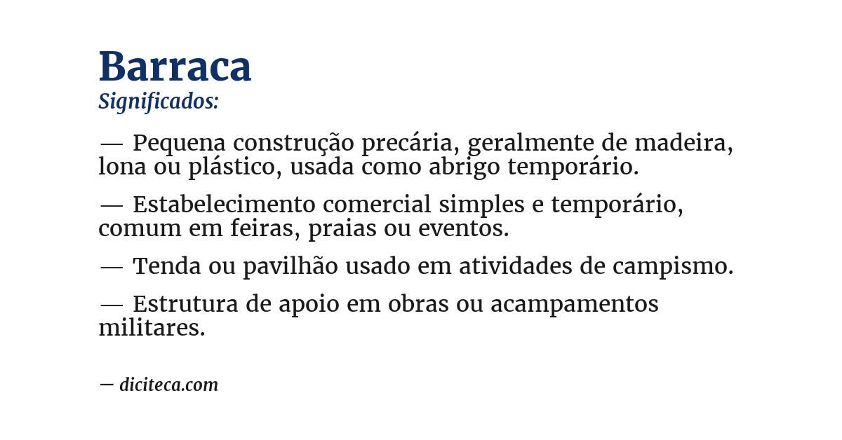 Significado de barraca